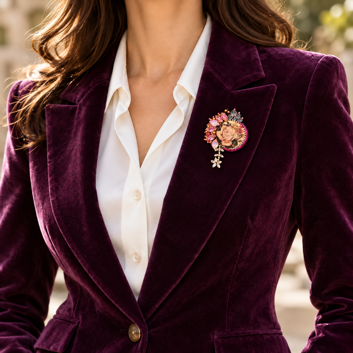 Le Jardin des souvenirs — Broche brodée à la main