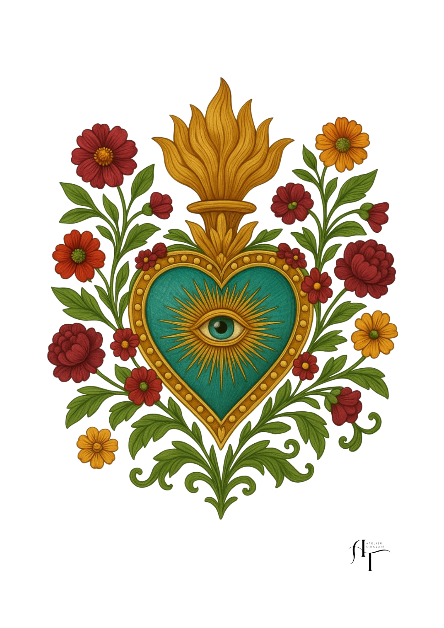 AFFICHE - Cœur Turquoise