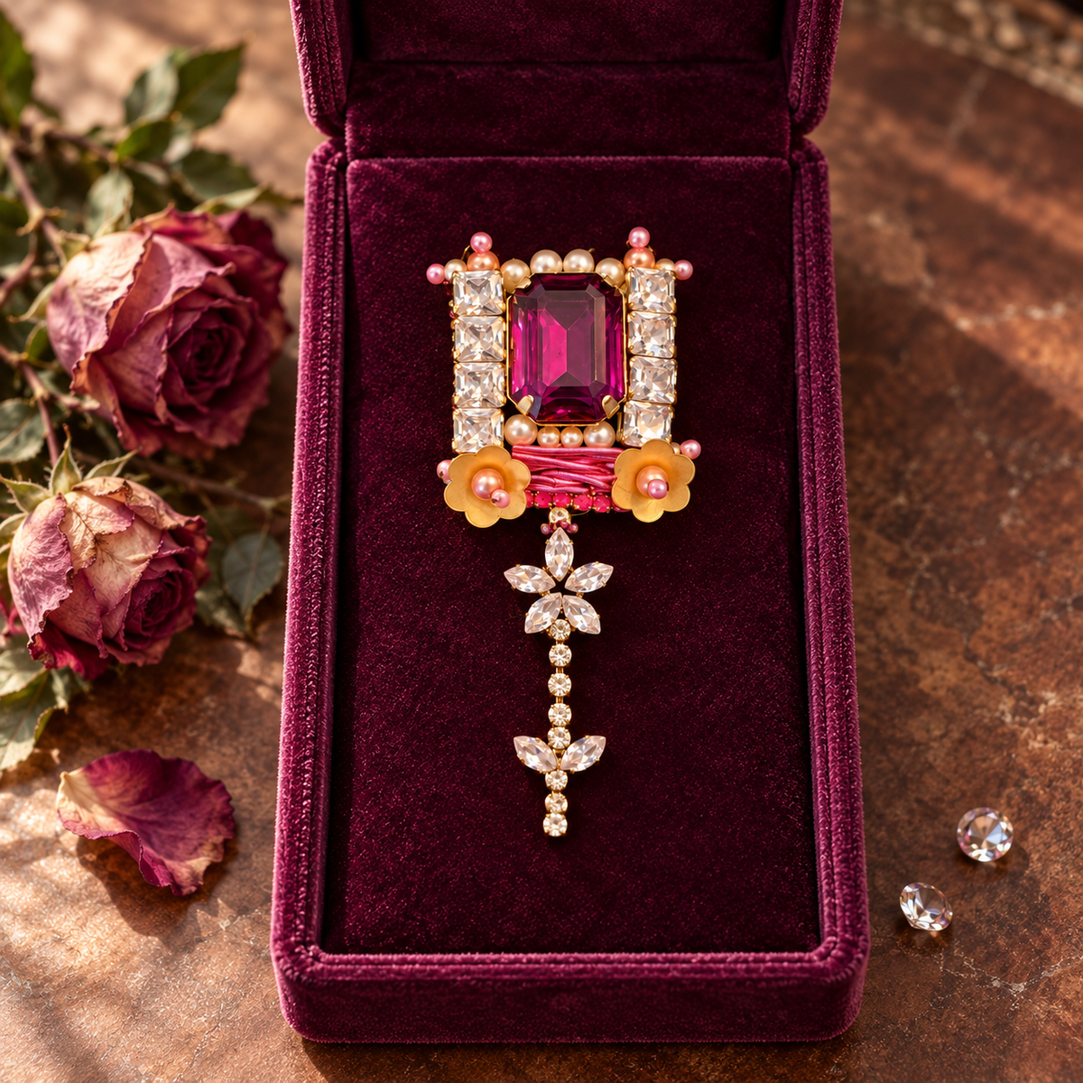 Hand-embroidered brooch "Evening at the Opera" — Emotion Collection
