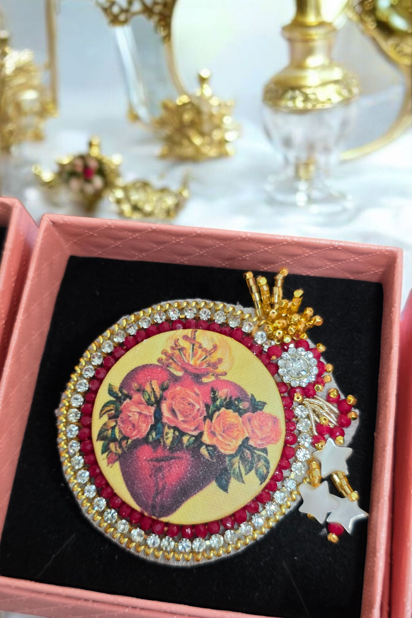 Cœur royal aux roses