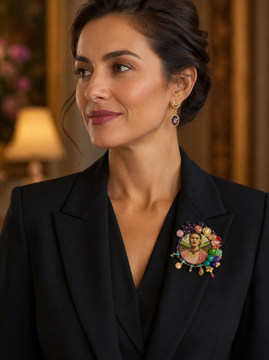 Broche brodée Frida K