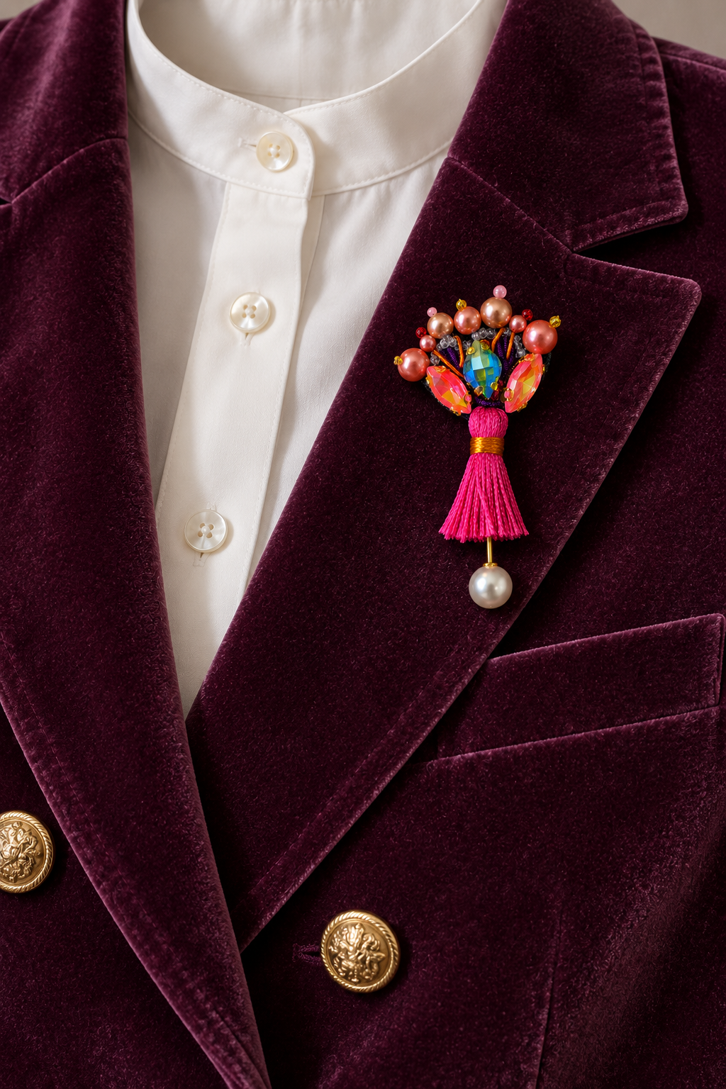 La Fantaisiste — Broche fibule brodée à pompon

Collection Les Petits Trésors