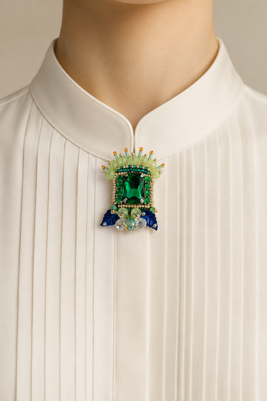 Broche brodée  Plénitude — Collection Émotions