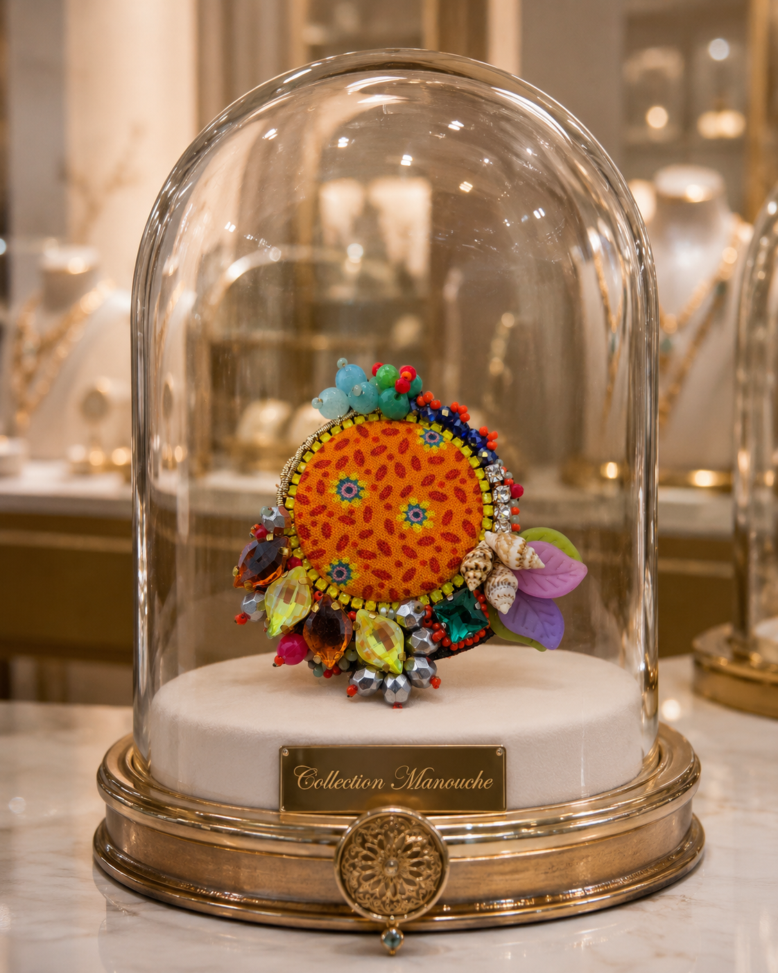 Broche brodée Manouche – Soleil Nomade