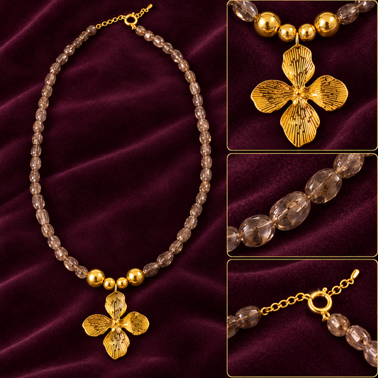 Golden Mist Necklace – Smoky Quartz