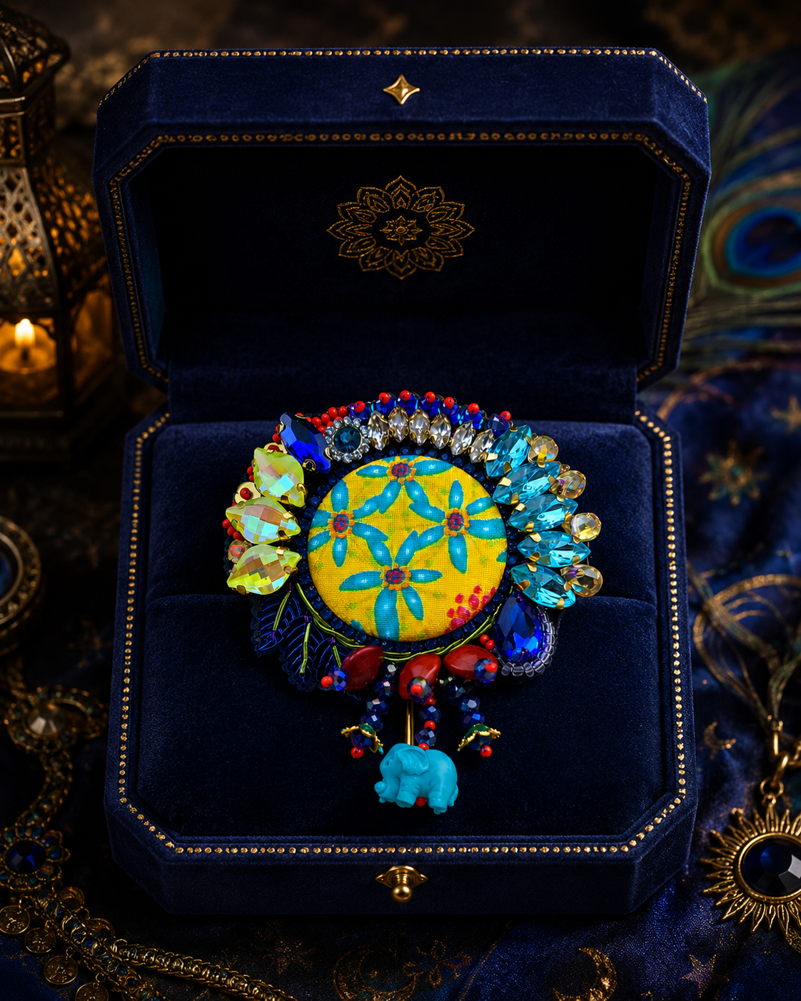 Broche artisanale "Petit Soleil