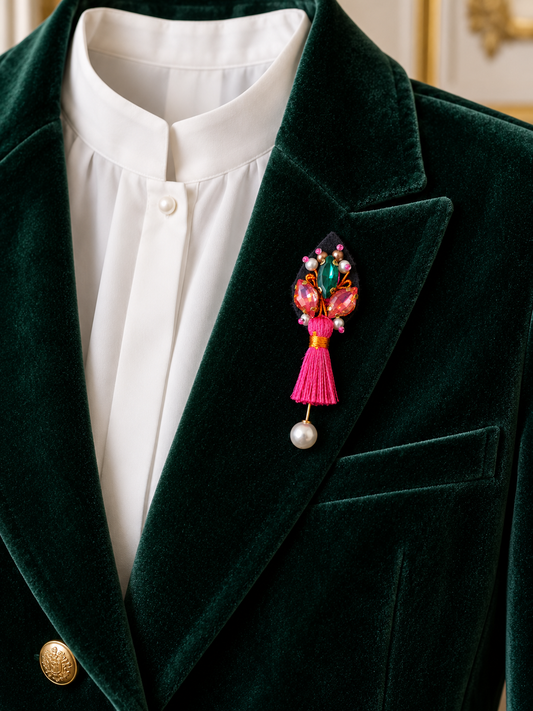 L’Enjouée — Fibule brodée à pompon

Collection Les Petits Trésors