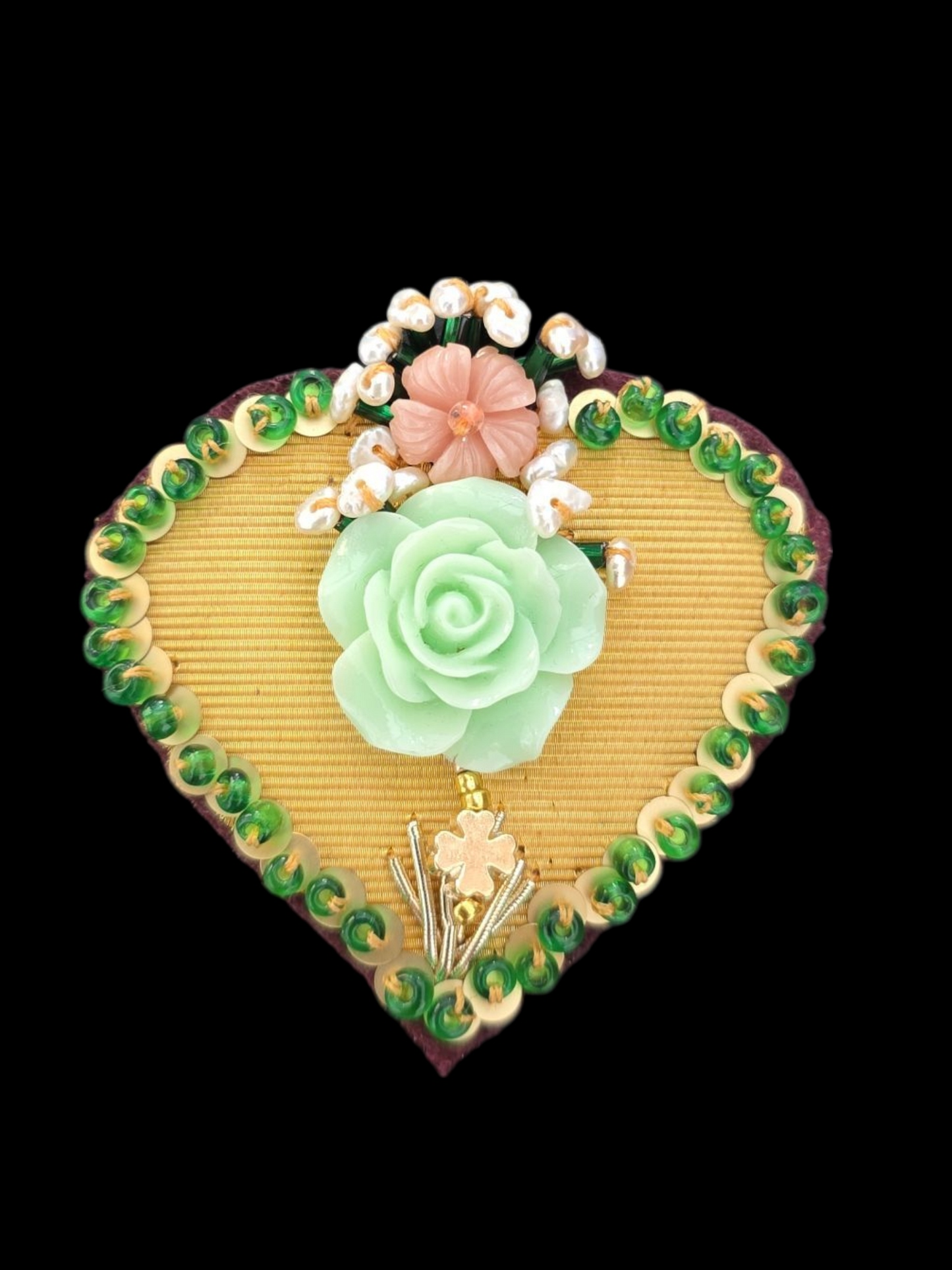 Collection "LE CHAMPS DES COEURS"  / La rose & le trèfle