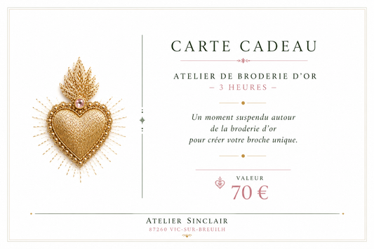 CARTE CADEAUX / COURS DE BRODERIE D'OR