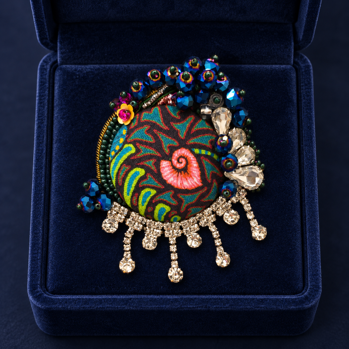Esmeralda — Broche brodée, collection Manouche