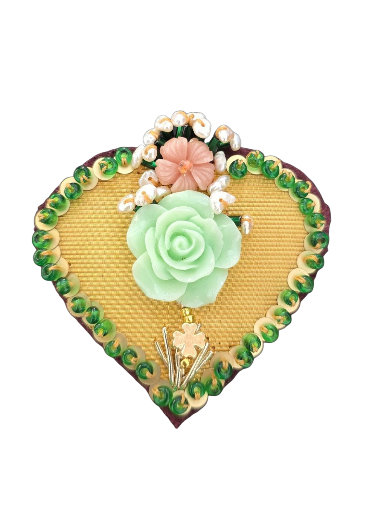 Collection "LE CHAMPS DES COEURS"  / La rose & le trèfle