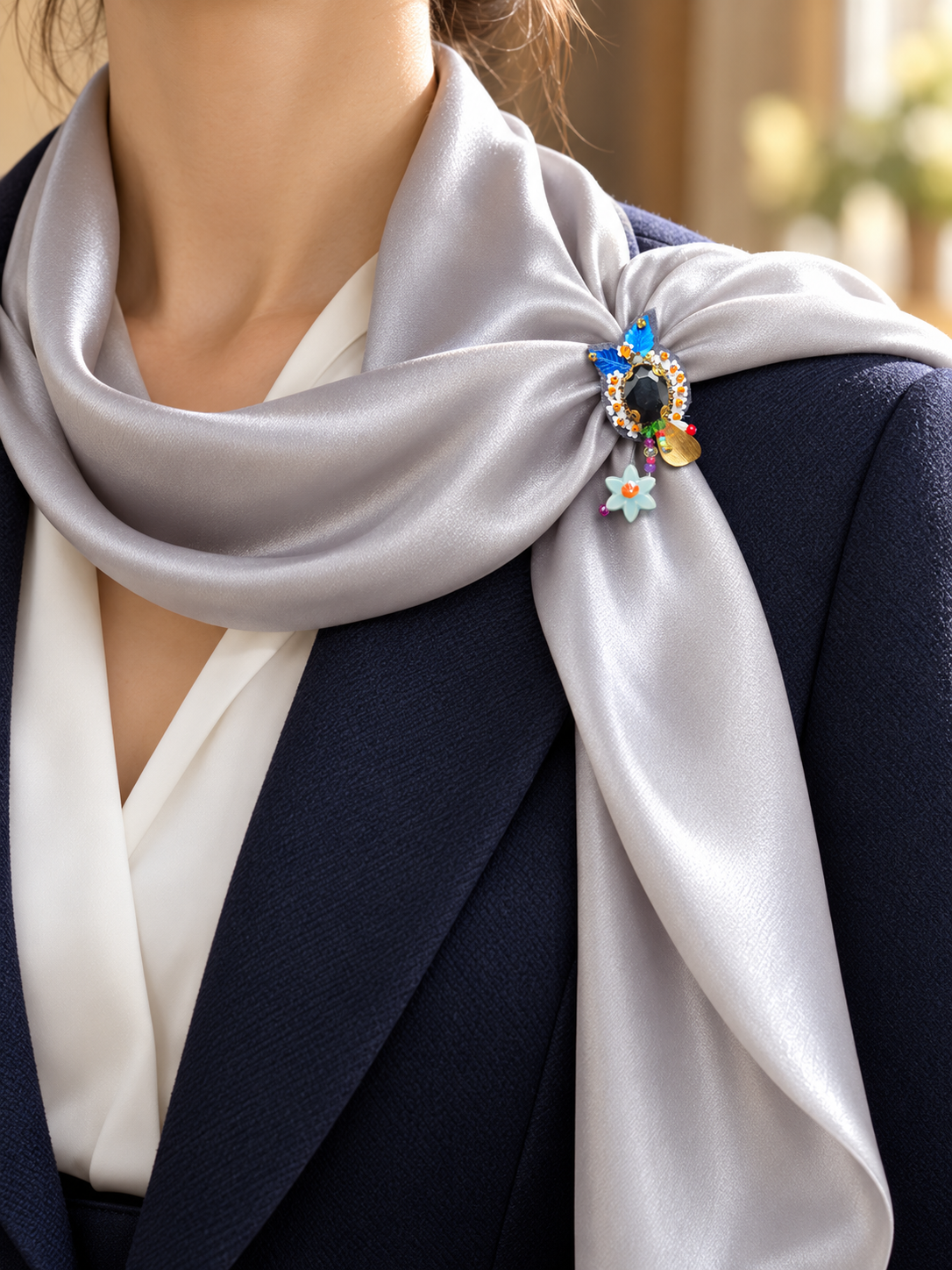 Broche « Fleur de minuit"