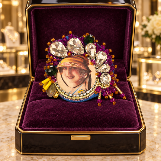 Josefa embroidered brooch – One-of-a-kind piece