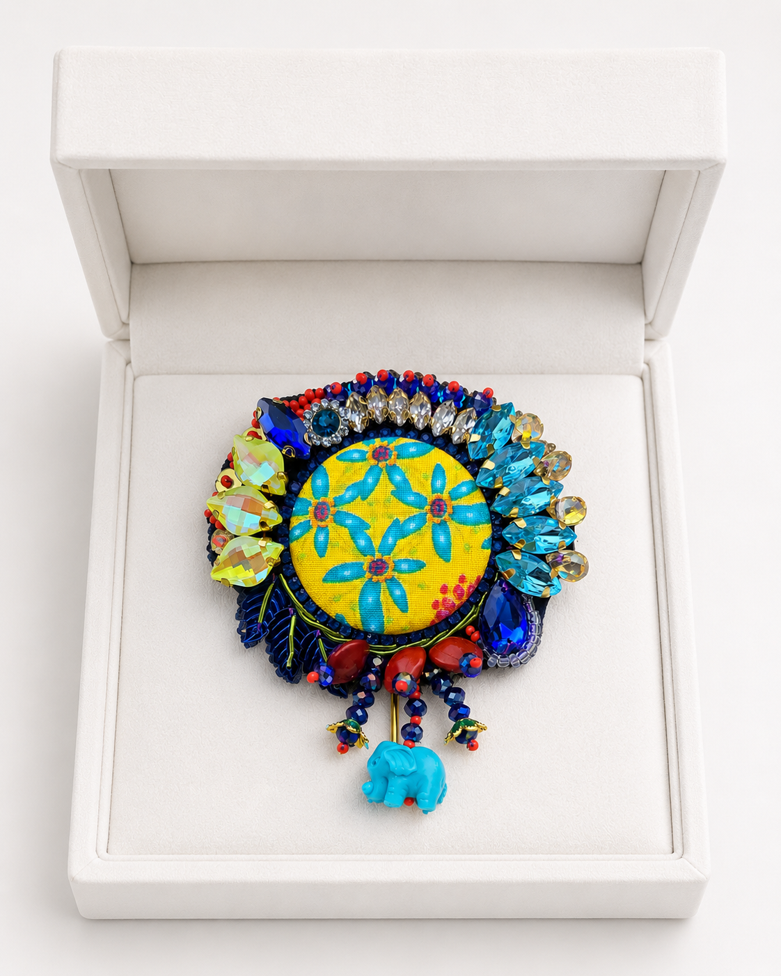Broche artisanale "Petit Soleil
