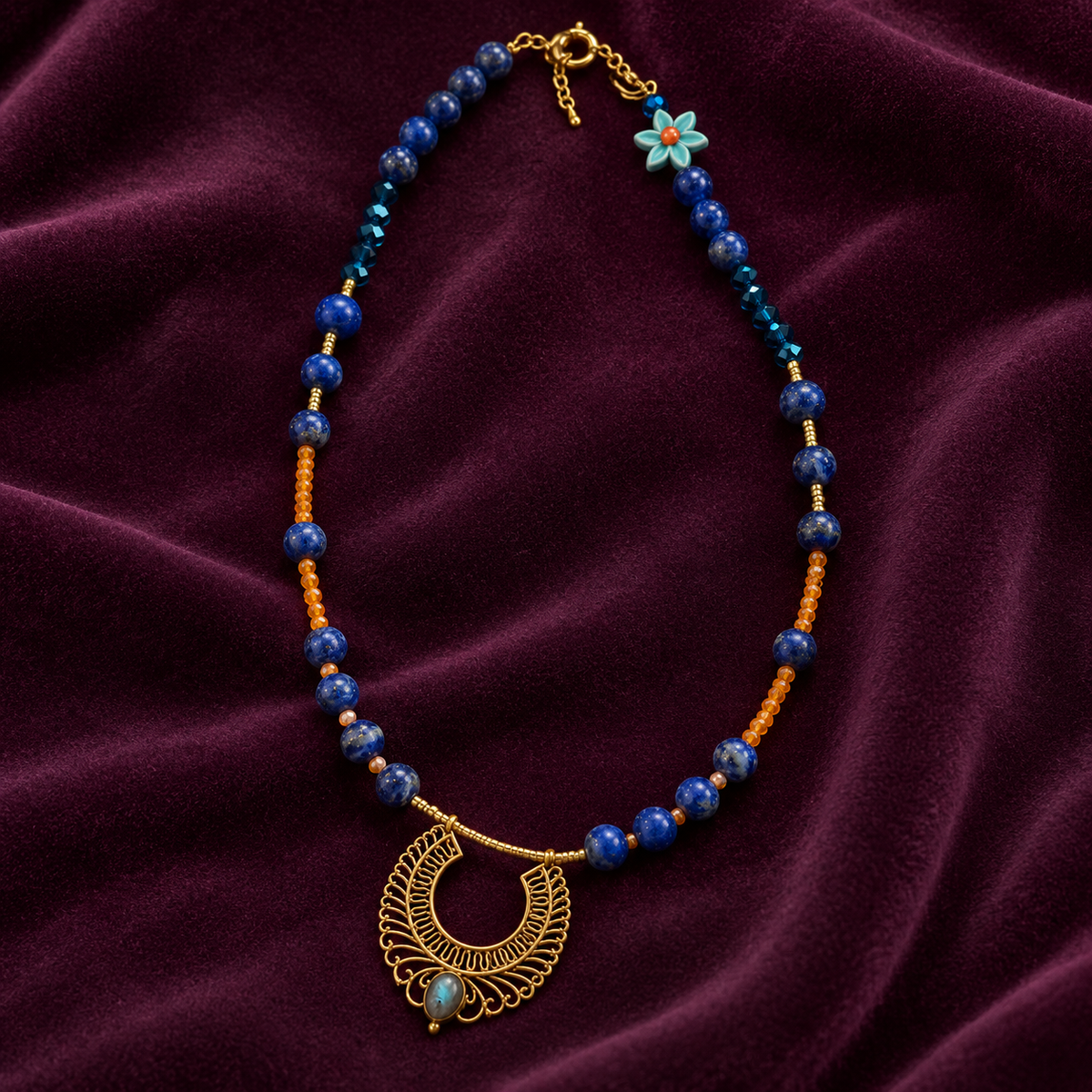Collier L’Oracle Bleu – Lapis-lazuli et labradorite
